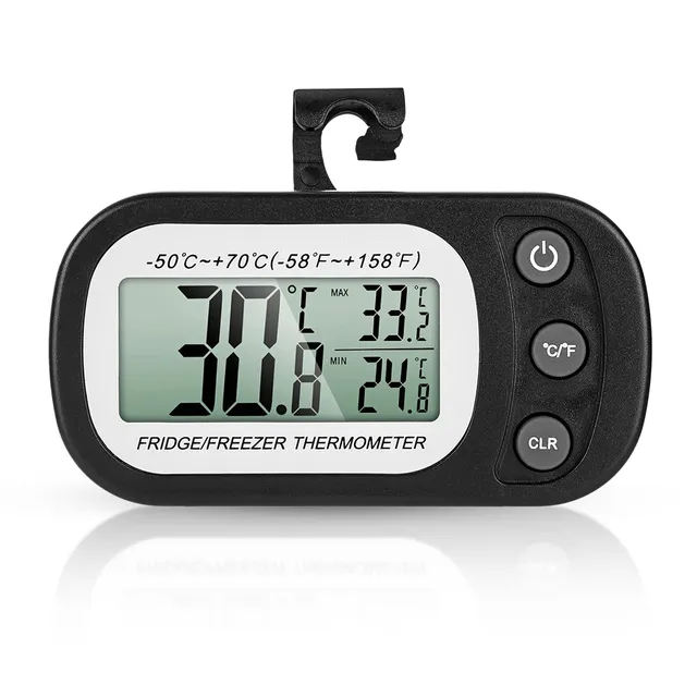 Fridge Thermometer Anti-humidity Refrigerator Freezer Electric Digital Thermometer Temperature Monitor LCD Display with Hook
