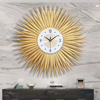 Horloge murale de luxe légère style européen salon créatif maison hôtel décoratif mode art horloge murale de style sud-est asiatique