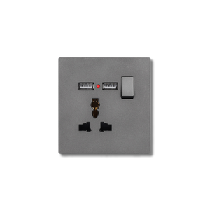 Enchufe de pared Abu con 3 tomas, con puertos USB dobles, un enchufe universal y un interruptor integrado para un suministro de energía fluido y eficiente. - Product Image 1