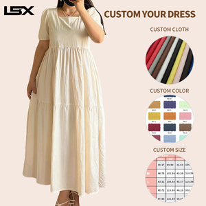 Robe longue en lin et coton à imprimé numérique avec logo personnalisé, robe de maternité oversize, robe élégante et sexy pour femme, robe maxi princesse d'été - Product Image 2