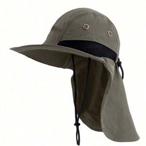 Chapeau de soleil unisexe personnalisé avec logo pour activités de plein air, randonnée, escalade, avec protection de nuque, en maille, pour l'été, la plage, la pêche, et chapeau bob de safari pour enfants. - Product Image 5