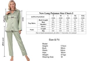 Yüksek kalite stok kadın pijama katı uzun kollu pantolon gelin parti noel kırmızı ipek saten pijama seti 2 adet Pjs - Product Image 6