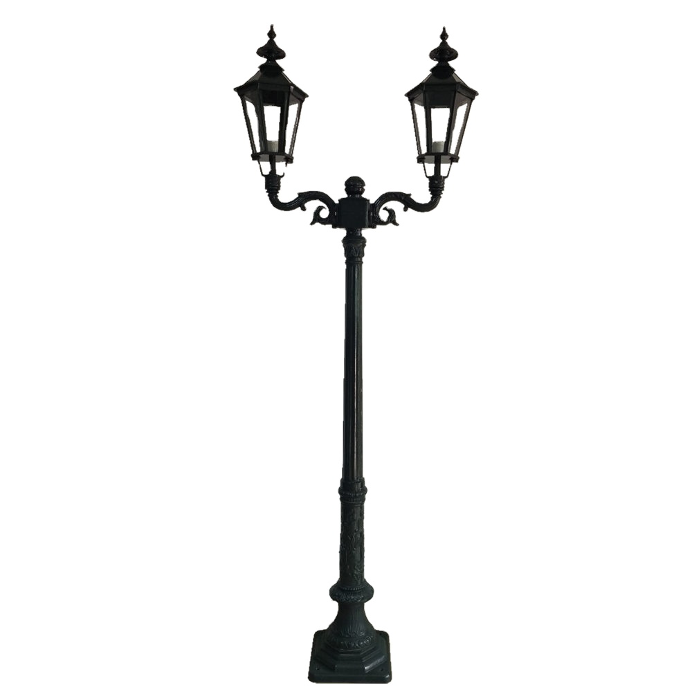 Europese Aluminium Dubbele Lamp Hoofd Park Post Tuin Paal Licht