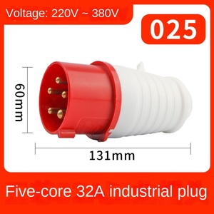 Enchufe industrial impermeable no a prueba de explosiones conector de enchufe de acoplamiento de aviación trifásico eléctrico 3 4 5 orificios 16A - Product Image 4