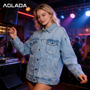 Giacca in denim personalizzata unisex 2026 all'ingrosso per uomo e donna, nera, azzurra, lavata, stile trucker, casual, streetwear, <span class=keywords><strong>cappotto</strong></span> in jeans - Product Image 3