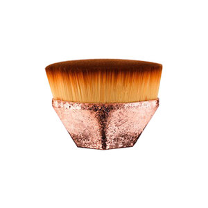 2020 Nouveautés Rose Polygone De Maquillage Professionnel <span class=keywords><strong>Kabuki</strong></span> Fondation <span class=keywords><strong>Plat</strong></span> Brosse Étiquette Privée Valentine - Product Image 2