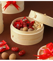 J1 Cuisine chinoise Riz Légumes Dim Sum Brioches Poulet Viande Fruits de mer Boulette Cuiseur vapeur Bambou Panier vapeur