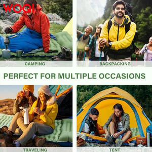 Colchoneta inflable para acampar Woqi, rectangular, verde militar, cojín de aire duradero para senderismo y mochilismo, para 1 persona - Product Image 5