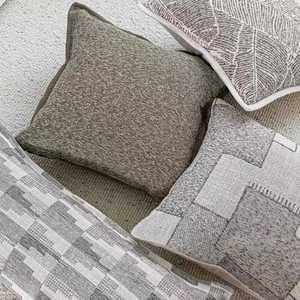 Canapé de style zen médiéval en coton et lin Jacquard <span class=keywords><strong>beige</strong></span> et <span class=keywords><strong>taupe</strong></span> pour housse de <span class=keywords><strong>coussin</strong></span> de chambre - Product Image 4