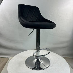 Modern luxury adjustable <b>bar</b> <b>stool</b> with chrome base, suitable for kitchen, counter, dining room and <b>bar</b> - Product Image 4