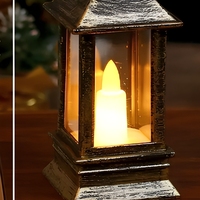 Lanterne suspendue vintage à LED, lumière de bougie, IP44 étanche, blanc chaud, flamme vacillante, fonctionne sur piles, bouton métallique, décorative