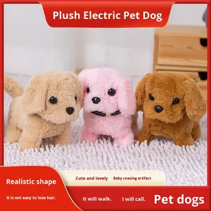 Jouet pour enfants en peluche électrique en forme de chien avec <span class=keywords><strong>marche</strong></span> <span class=keywords><strong>et</strong></span> aboiement, design réaliste, rembourrage en coton PP, jouet électronique en peluche douce - Product Image 6