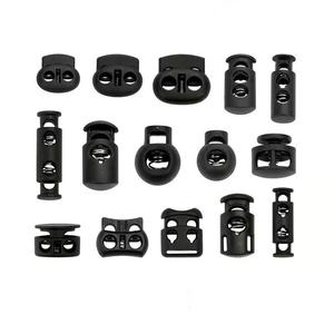 Bloqueur de cordon en plastique noir à ressort, à trou unique, <span class=keywords><strong>pour</strong></span> paracorde, cordon de serrage, cordon, lanière et lacet de chaussure - Product Image 1