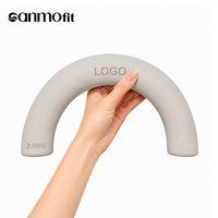 Haltère ergonomique personnalisé en forme de U, mini haltère de 1 kg/2 kg, haltère professionnel en silicone en forme de croissant pour Pilates, yoga, gym à domicile, décoration
