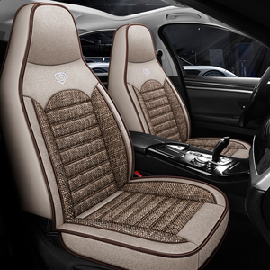 Housses de siège auto universelles LC, ensemble complet, en cuir PVC, coussin lombaire, accessoire intérieur en lin, anti-transpiration, ventilées, style golf - Product Image 4