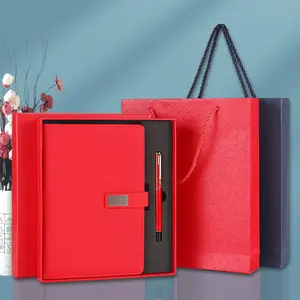 Производитель A5 кожаный блокнот с металлической ручкой офисный бизнес блокнот индивидуальный логотип подарочная коробка набор