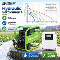 Pompe d'irrigation solaire au sol 3 CV CC sans balais 60 m³/h max. 20 m de hauteur de refoulement 300 V – Pompe à eau solaire OEM disponible pour projets d'irrigation agricole