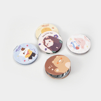 Miroir compact en cristal naturel Winway avec décoration en coquillage et perle, miroir de maquillage portable de poche, cadeau pour femmes
