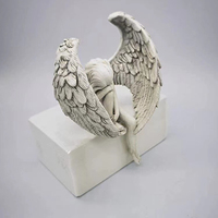 Ornements de jardin en résine personnalisés, sculpture d'ange fille aux jambes entrelacées pour cour, artisanat de la Rédemption pour la décoration de bureau à domicile