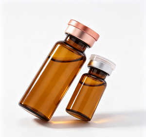Frascos de vidrio ámbar con cuello de crimpado y tapas metálicas surtidas, botellas pequeñas con protección UV para el almacenamiento de muestras de productos. - Product Image 2