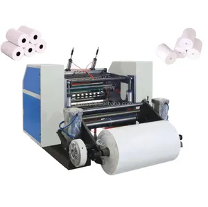 Coreless Paper Roll Rewinder Slitter Bopp Kleefgom Tape Rol Thermisch Papier Rol Snijmachine