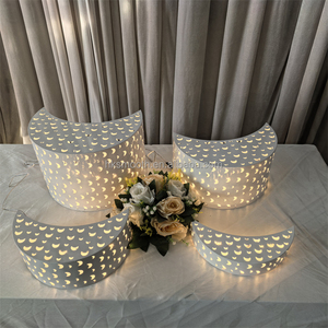 Support à gâteau en métal en forme de lune pour table de mariage, nouveau design, lumière LED blanche, support à gâteau pour table de dessert - Product Image 2
