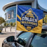Drapeau de fenêtre de voiture personnalisé avec logo de club, mât en plastique, polyester durable et écologique, drapeau national, design personnalisé, événement sportif