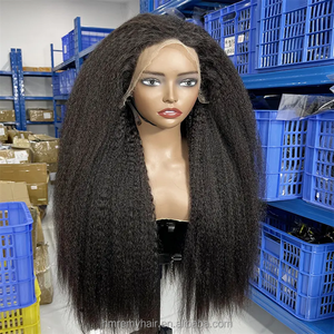 Eonian-Perruque Brésilienne Crépue et Droite, Cheveux Humains Vierges, Sans Colle, Front Lace, Yaki, Style Afro, 16 Pouces - Product Image 5