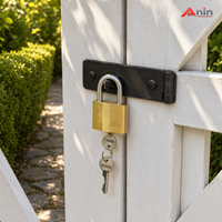 Cadenas en laiton haute sécurité antivol avec cylindre en laiton et 2 clés en laiton, écologique, durable, étanche IP65 pour portail