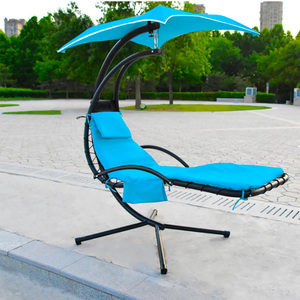 Meubles de jardin d'extérieur au design moderne Chaise balançoire de cour portable avec parasol Chaise longue incurvée <span class=keywords><strong>berceau</strong></span> suspendu - Product Image 6