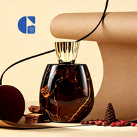 Flacon de parfum en verre unique à motif marbré de luxe, revêtement personnalisé, flacon de parfum vide, OEM ODM, conteneur cosmétique pour parfum
