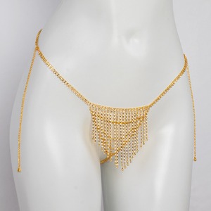 Bohemian Diamond Tassel Sexy <strong>Waist</strong> Chain Thong Rhinestone Chain Nightclub European and American Body Chain <strong>Underwear</strong> Accessories - Product Image 3