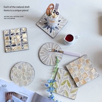 Sous-verre isolant coloré en forme de coquillage, tapis résistant à la chaleur, style bohème, écologique, fait main, diamètre 30 cm, pour café