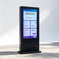 Layar LCD Digital Signage 55 Inci untuk Luar Ruangan, Kecerahan Tinggi 2000nit, Tahan Air IP65, Model Berdiri, untuk Iklan dan Poster