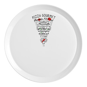 Assiette à pizza gourmet décorative 33 cm Ronda Bormioli Rocco en verre décoré - Product Image 1