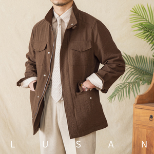 <span class=keywords><strong>Giacca</strong></span> M65 Sottile Senza Fodera con Colletto Rialzato per <span class=keywords><strong>Uomo</strong></span>, in Misto <span class=keywords><strong>Lino</strong></span> Traspirante, Monopetto, Stile Gentleman, ODM Estivo - Product Image 4