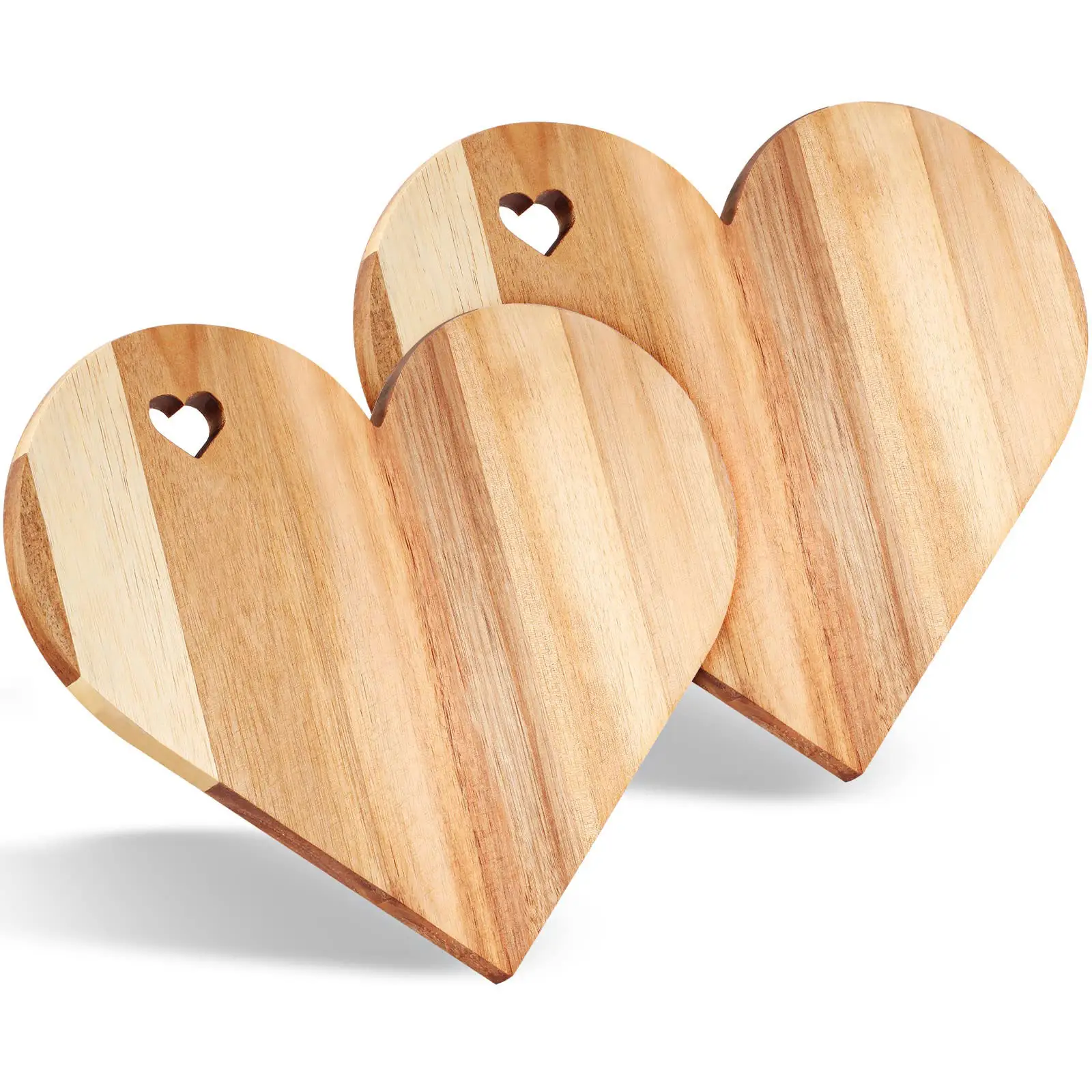 เขียงไม้อะคาเซียรูปหัวใจเขียงไม้สำหรับตกแต่งเขียงเขียงที่เสิร์ฟชีสถาดรองขนมปังไม้สำหรับห้องครัว