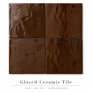 Carreaux carrés rouge brique en céramique émaillée faits à la main pour la décoration murale de bars à vin, studios et crédences, 8 nuances, fournitures pour projets - Product Image 2