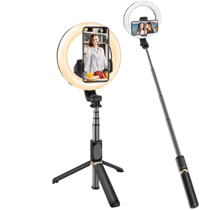 FTL-Trépied pour selfie stick V01S, avec anneau lumineux détachable de <span class=keywords><strong>6</strong></span> pouces, télécommande sans fil, monopode pour l'extérieur TikTok - Product Image 2