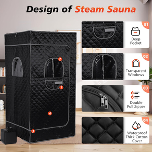 Sauna Professionnel Pliable d'Intérieur Portable pour Usage Domestique avec Chauffage à Vapeur Humide et Espace Privé - Product Image 4