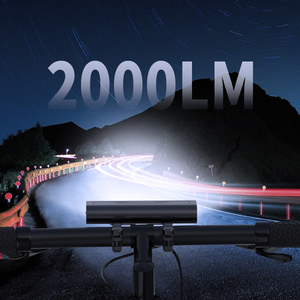 USB recargable 2000 lúmenes MTB bicicleta manillar <span class=keywords><strong>LED</strong></span> luz delantera aleación de aluminio impermeable energía por batería - Product Image 5