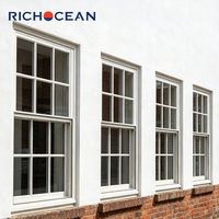 Fenêtres à double battant en aluminium coupe-vent au design moderne RICHOCEAN, fenêtre à simple battant sur mesure pour maison