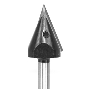 <span class=keywords><strong>CNC</strong></span> chèn cacbua V rãnh Bộ định tuyến bit 1/4 "Shank 45 độ với dao chèn có thể thay thế cho V rãnh, ký hiệu, chữ - Product Image 5