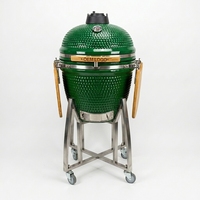 Auplex Mini Barbecue Kamado de Luxe Moderne pour Extérieur, en Céramique et Fonte, avec Système de Sécurité Flamme 21