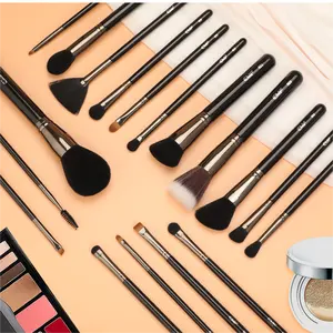 Grosir penjualan terlaris EMF kuas Makeup profesional kambing Natural hitam Set kuas Blending Makeup label pribadi