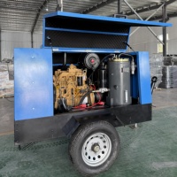 Compresseur Diesel Portable Mobile Construit Dernier Châssis En Acier Revêtement Anti-Corrosion Facile Service Moteur Moteur Air Fin Noyau