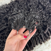 Extensions de cheveux humains bouclés birmanes 12A, sans nœuds, pré-séparées, noires naturelles, légères et réutilisables pour crochet