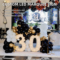 Enseigne néon LED personnalisée en acier inoxydable, lettres 3D multicolores, étanche IP65, contrôle manuel pour bar, mariage, fête, décoration intérieure