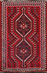 Alfombra Tribal Geométrica Roja Hecha a Mano Alfombra de Lana de 3x4 Pies Diseño Oriental Tradicional Material de Algodón Personalizable - Product Image 6