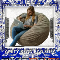 Sofa pouf inclinable paresseux au design moderne confortable rempli de mousse déchiquetée pour la décoration de salon vente en gros d'usine